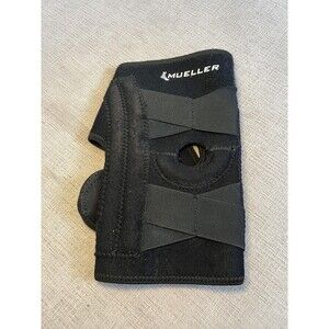 Mueller Wrap Knee Brace Black Adjustable Open Patella Compression Support Adult